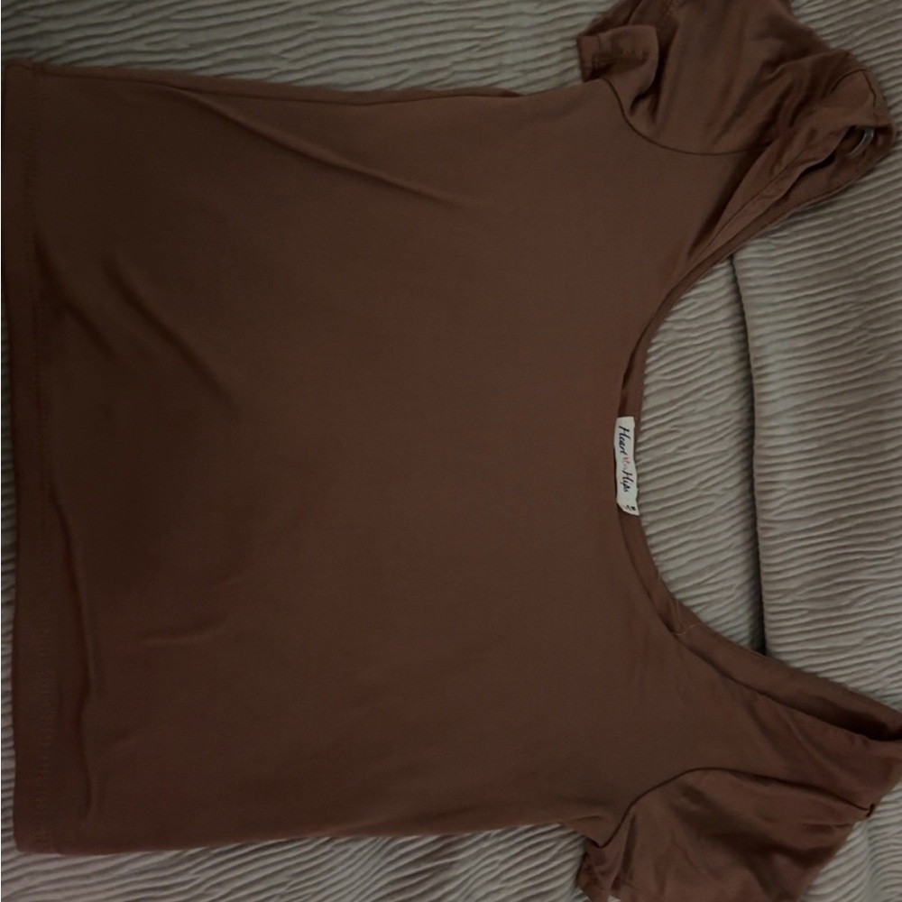 Fashion nova Brown Short Sleeve Top